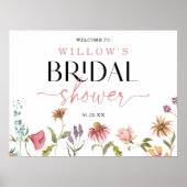 Wildflower Boho Bruiloft Feest Welkomstbord Poster (Voorkant)