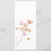 Wildflower Boho Bruiloft Menu (Achterkant)