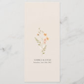 Wildflower Boho Bruiloft Menu (Achterkant)