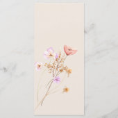 Wildflower Boho Bruiloft Menu (Achterkant)