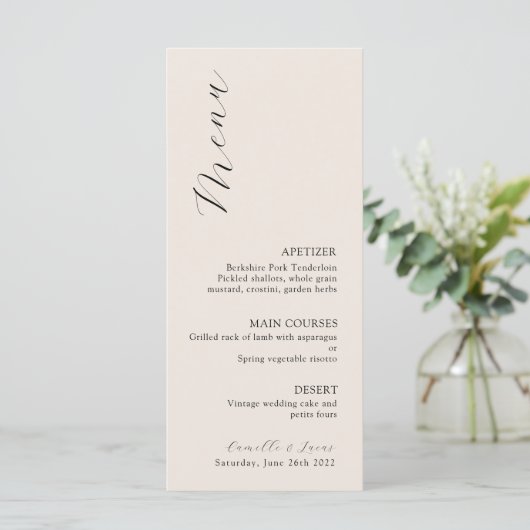 Wildflower Boho Bruiloft Menu (Staand voorkant)
