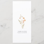 Wildflower Boho Bruiloft Menu (Achterkant)