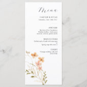 Wildflower Boho Bruiloft Menu (Voorkant)