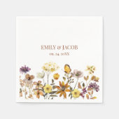 Wildflower Boho bruiloft servetten (Voorkant)