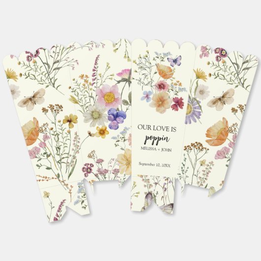 Wildflower Boho Butterfly Popcorn Bedankdoosjes (Ongevouwen)