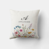 Wildflower Boho Chic Baby Girl Nursery Kussen (Achterkant)
