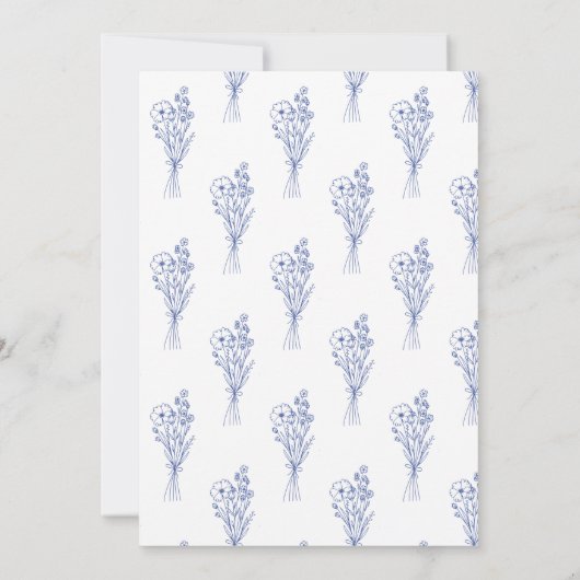 Wildflower Boho Chic Bruiloft Kaart (Achterkant)