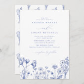 Wildflower Boho Chic Bruiloft Kaart (Voorkant / Achterkant)