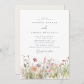 Wildflower Boho Chic Bruiloft Kaart (Voorkant / Achterkant)