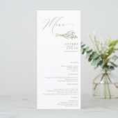 Wildflower Boho Chic Bruiloft Menu (Staand voorkant)