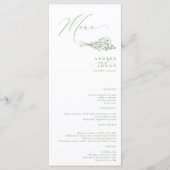 Wildflower Boho Chic Bruiloft Menu (Voorkant)