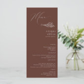 Wildflower Boho Chic Bruiloft Menu (Staand voorkant)