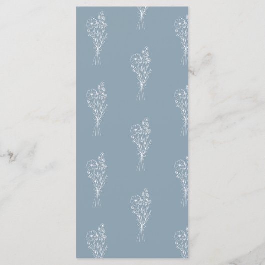 Wildflower Boho Chic Bruiloft Menu (Achterkant)