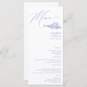 Wildflower Boho Chic Bruiloft Menu (Voorkant / Achterkant)