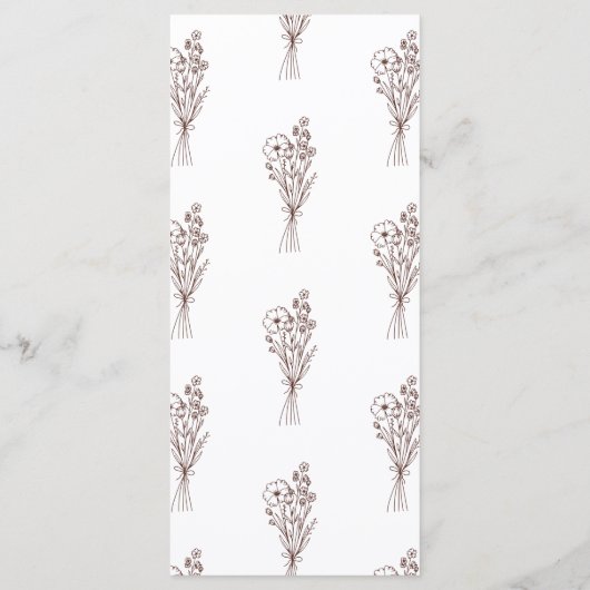 Wildflower Boho Chic Bruiloft Menu (Achterkant)