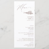 Wildflower Boho Chic Bruiloft Menu (Voorkant)