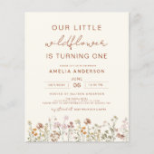 Wildflower Boho Chic Eerste Verjaardag Terracotta (Voorkant)