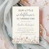Wildflower Boho Chic Eerste Verjaardag uitnodiging