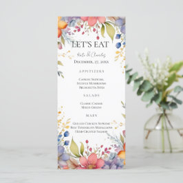 Wildflower boho Chic Floral Wreath bruiloft menu