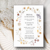 Wildflower Boho Chic Modern Floral Bridal Luncheon Kaart
