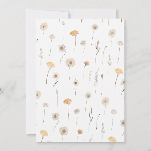 Wildflower Boho Chic Moderne Bloemen Koppels Douch Kaart (Achterkant)