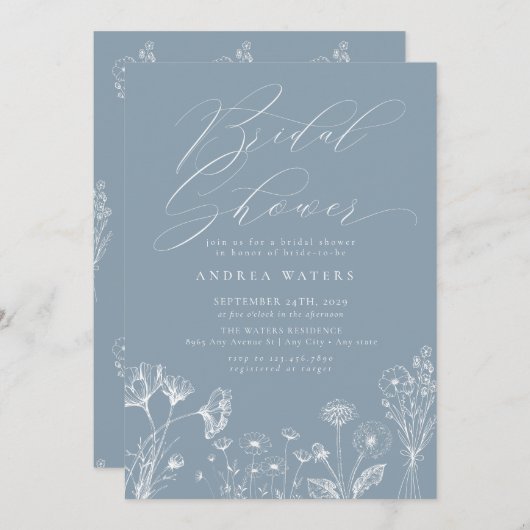 Wildflower Boho Chic Vrijgezellenfeest Kaart (Voorkant / Achterkant)