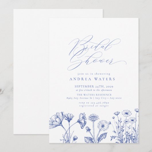 Wildflower Boho Chic Vrijgezellenfeest Kaart (Voorkant / Achterkant)