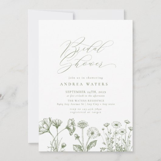 Wildflower Boho Chic Vrijgezellenfeest Kaart (Voorkant)