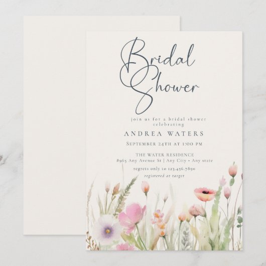 Wildflower Boho Chic Vrijgezellenfeest Kaart (Voorkant / Achterkant)