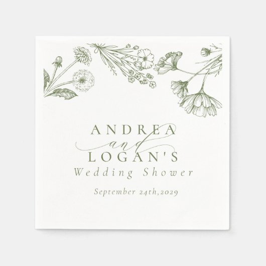 Wildflower Boho Chic Vrijgezellenfeest Servet (Voorkant)