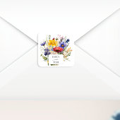 Wildflower Boho Chic Watercolor Wedding Vierkante Sticker