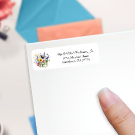 Wildflower Boho Chic Wedding Return Address Etiket
