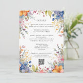 Wildflower boho chique bloemenkrans bruiloft detai kaart (Staand voorkant)