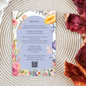 Wildflower boho chique bloemenkrans bruiloft detai kaart