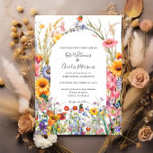 Wildflower boho chique bloemenkrans bruiloft uitno kaart
