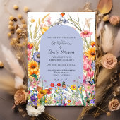Wildflower boho chique bloemenkrans bruiloft uitno kaart