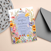 Wildflower boho chique bloemenkrans bruiloft uitno kaart