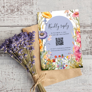Wildflower boho chique bloemenkrans rsvp kaartje