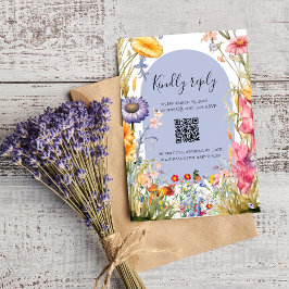 Wildflower boho chique bloemenkrans rsvp kaartje