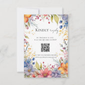 Wildflower boho chique bloemenkrans rsvp kaartje (Voorkant)