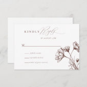 Wildflower Boho Chique Bruiloft RSVP Informatiekaartje (Voorkant / Achterkant)