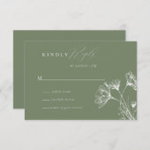 Wildflower Boho Chique Bruiloft RSVP Informatiekaartje (Voorkant / Achterkant)