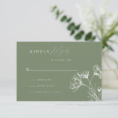 Wildflower Boho Chique Bruiloft RSVP Informatiekaartje (Staand voorkant)