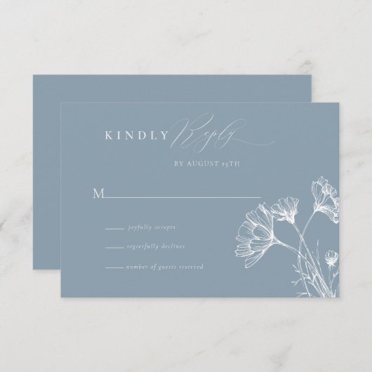 Wildflower Boho Chique Bruiloft RSVP Informatiekaartje (Voorkant / Achterkant)