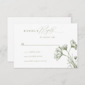 Wildflower Boho Chique Bruiloft RSVP Informatiekaartje (Voorkant / Achterkant)