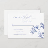 Wildflower Boho Chique Bruiloft RSVP Informatiekaartje (Voorkant / Achterkant)