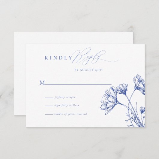 Wildflower Boho Chique Bruiloft RSVP Informatiekaartje (Voorkant / Achterkant)