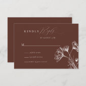 Wildflower Boho Chique Bruiloft RSVP Informatiekaartje (Voorkant / Achterkant)