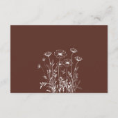 Wildflower Boho Chique Bruiloft RSVP Informatiekaartje (Achterkant)