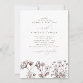 Wildflower Boho chique bruiloft uitnodigingen (Voorkant)